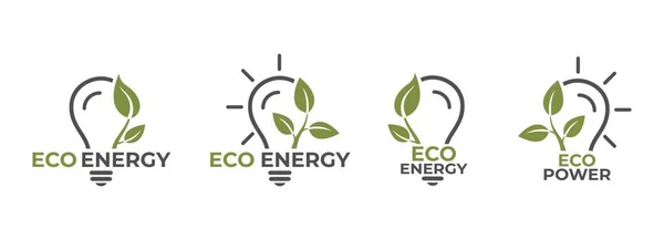 Logo Eco Energy Ensemble Icône Technologie Respectueuse Environnement Symbole Des — Image vectorielle