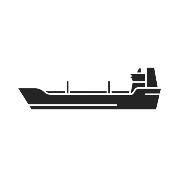 Pictogram Olietanker Schip Symbool Voor Olie Industrie Brandstoftransport Geïsoleerde Vectorafbeelding — Stockvector