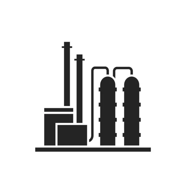 Oljeraffinaderiikon Oljeindustrin Och Symbolen För Bränsleproduktion Isolerad Vektorbild Platt Stil — Stock vektor