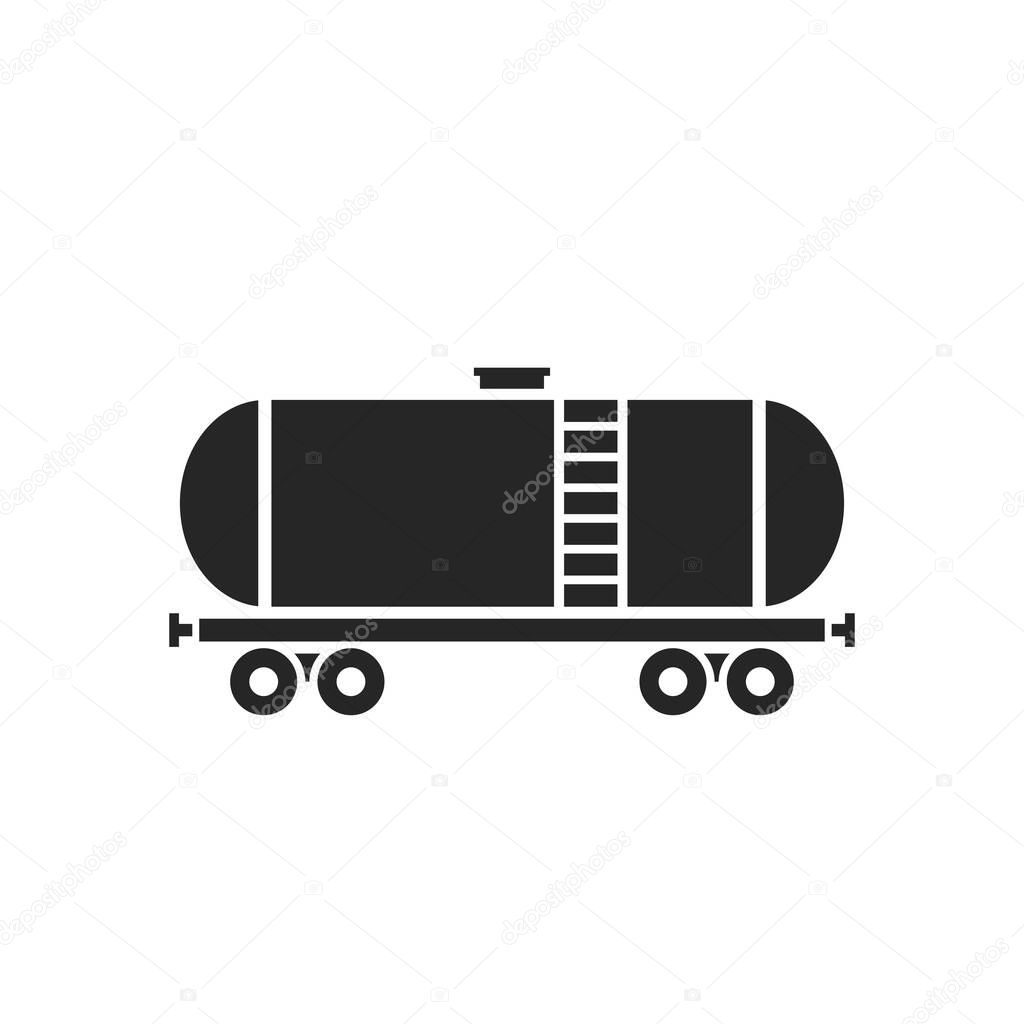 Oil railway tank icon. oil industry and fuel transportation symbol. isolated vector image in flat style