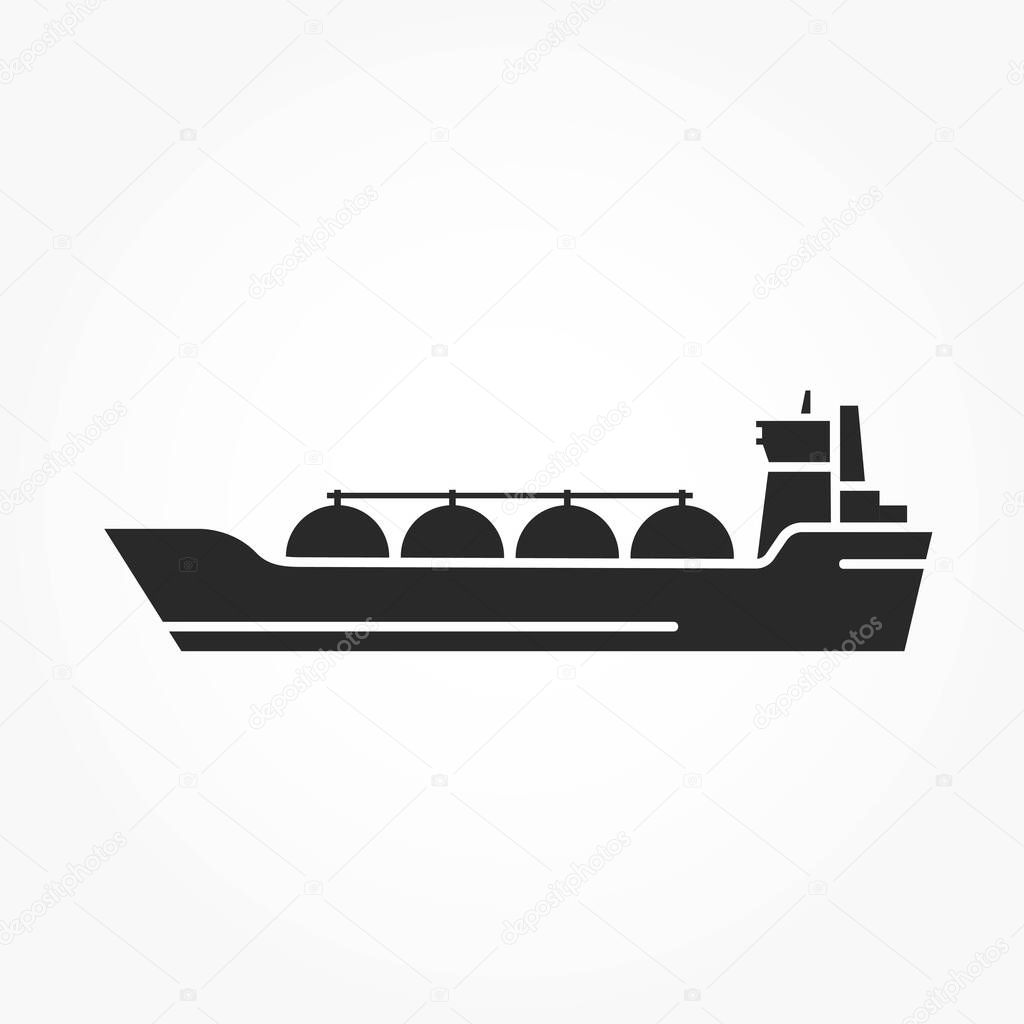 lng tanker ship icon. gas industry and transportation symbol. isolated vector image in flat style