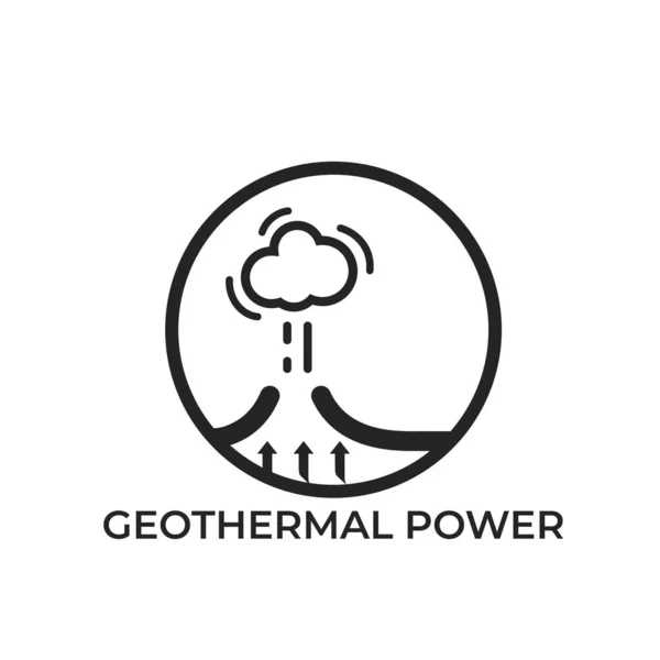 Logotipo Redondo Energía Geotérmica Industria Ecológica Símbolo Energías Renovables Alternativas — Archivo Imágenes Vectoriales