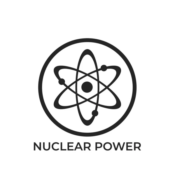 Logo Okrągłej Energii Jądrowej Symbol Przemysłu Energetycznego Symbol Atomu Odizolowany — Wektor stockowy