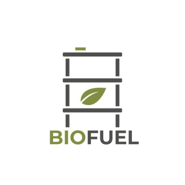 Biyoyakıt varil hattı ikonu. Çevre gazı. Çevre dostu yakıt, sürdürülebilir ve alternatif enerji sembolü. vektör rengi resmi