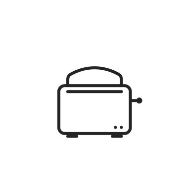 Tost makinesi çizgisi simgesi. Ev yapımı elektrikli aletler. basit biçimdeki izole vektör resmi