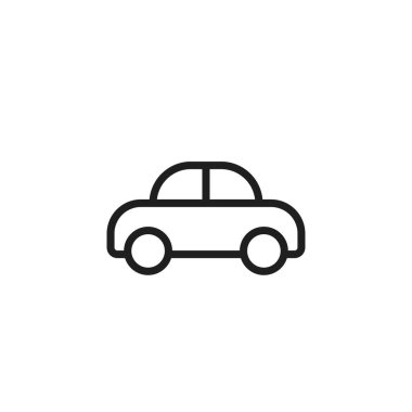 Araba çizgisi simgesi. Otomobil ve ulaşım sembolü. basit biçimdeki izole vektör resmi