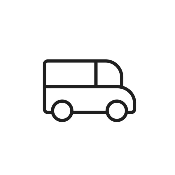 Cargo Bus Line Icon Transportation Delivery Symbol Isolated Vector Image — Stock Vector