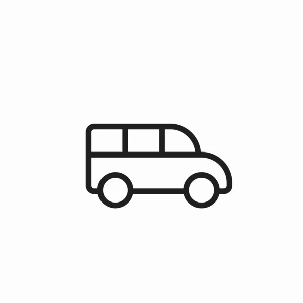 Mpv Car Line Icon Family Automobile Minivan Symbol Isolated Vector — Stock Vector