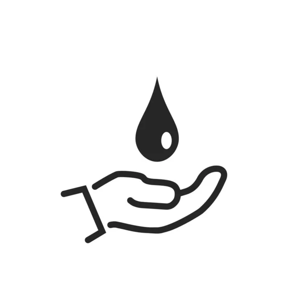 Wasser Pflege Symbol Umweltfreundlich Wasserschutz Und Umwelt Symbol Hand Und — Stockvektor