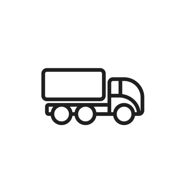 Cargo Truck Line Icon Transportation Delivery Symbol Isolated Vector Image — Stock Vector
