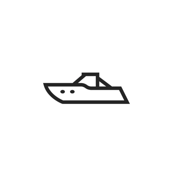 Icône Ligne Bateau Moteur Symbole Transport Maritime Image Vectorielle Isolée — Image vectorielle