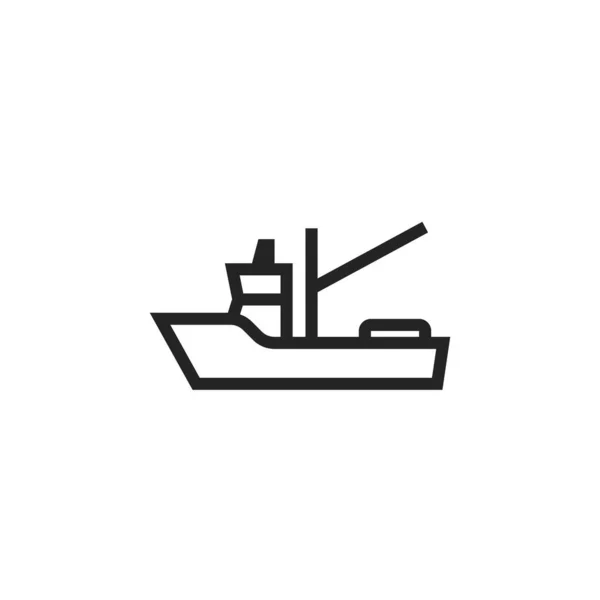 Значок Лінії Риболовлі Траулера Символ Водного Транспорту Ізольоване Векторне Зображення — стоковий вектор