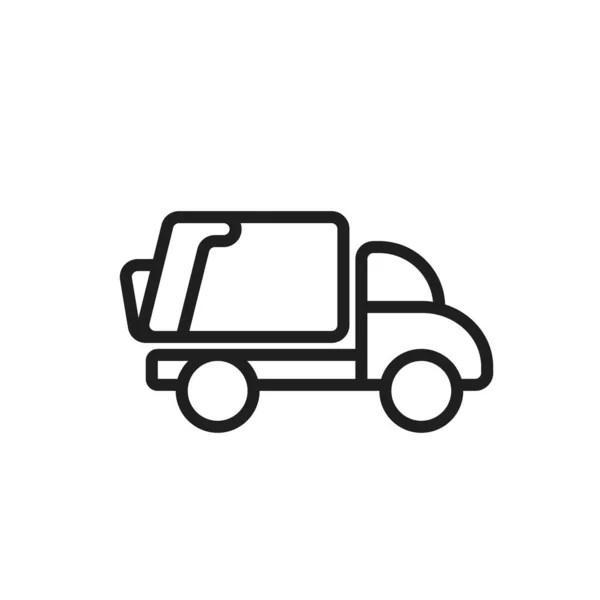 Müllwagen Liniensymbol Auto Symbol Für Müllabfuhr Isoliertes Vektorbild Einfachen Stil — Stockvektor