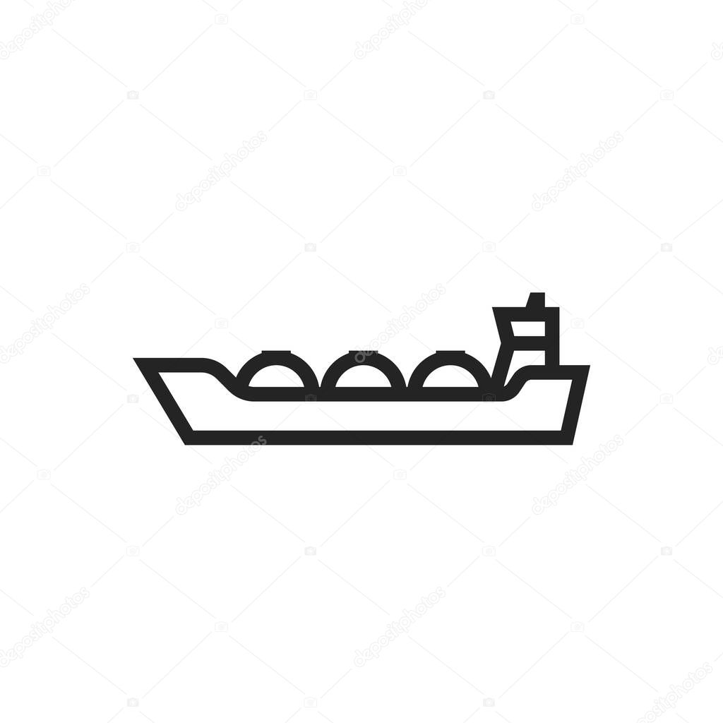 lng tanker line icon. natural gas carrier ship. isolated vector image in simple style