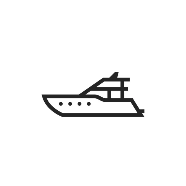 Ícone Linha Iate Motor Símbolo Transporte Marítimo Imagem Vetorial Isolada — Vetor de Stock