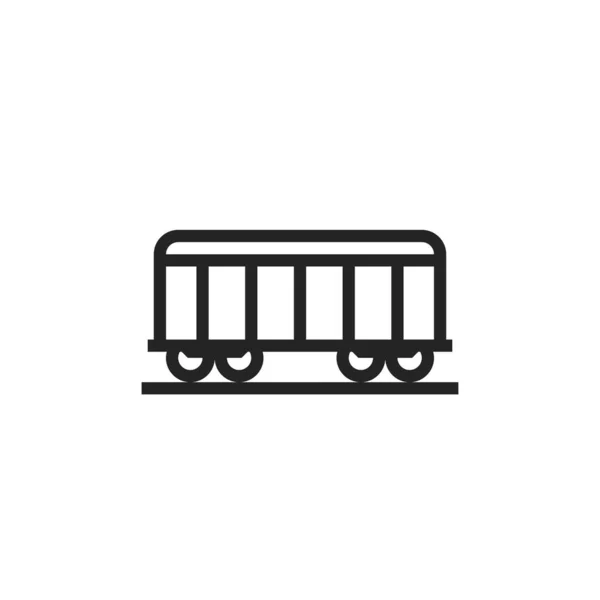 Піктограма Лінії Вантажного Вагона Символ Залізничного Транспорту Ізольоване Векторне Зображення — стоковий вектор
