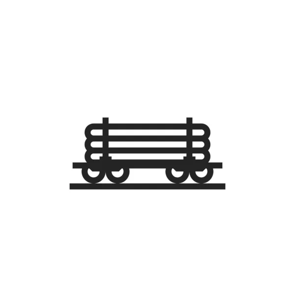 Vasútállomás Faanyag Szállítására Szolgáló Vonal Ikonjához Vasúti Kocsi Szimbóluma Elszigetelt — Stock Vector
