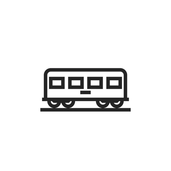 Ikona Linky Osobního Vozu Symbol Železniční Dopravy Izolovaný Vektorový Obrázek — Stockový vektor