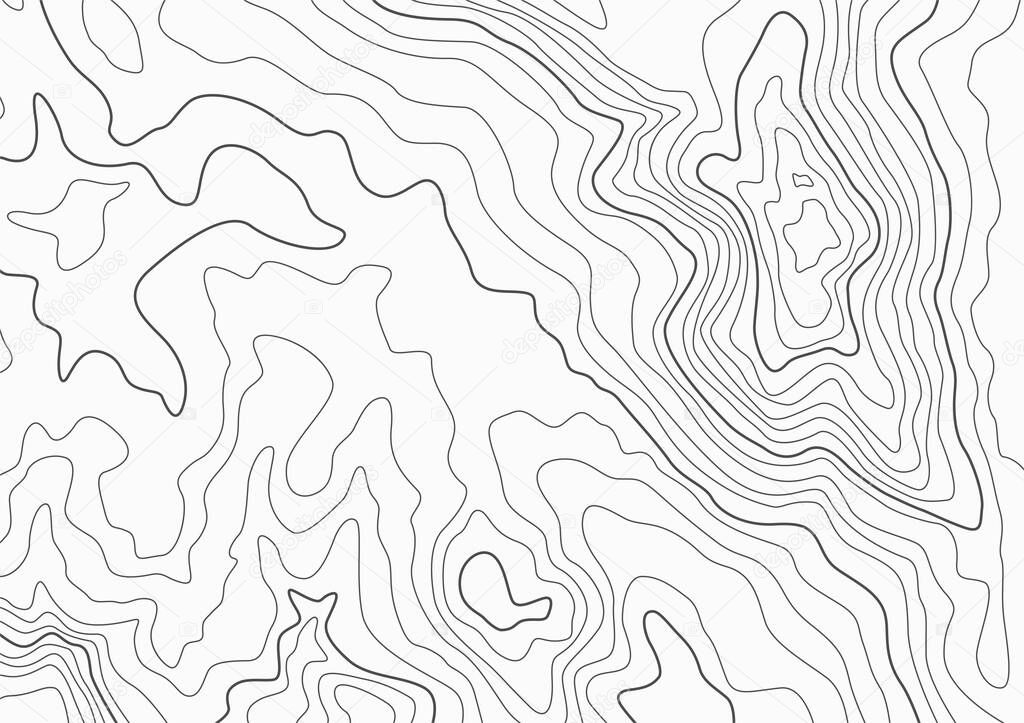 Topographic map vector background. Topo contour map on white background. geographic pattern