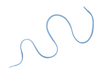 Blue Shoelace curved - isolated clipart