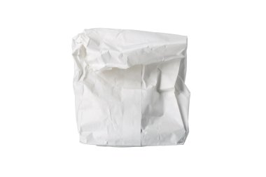 Katlanmış beyaz kağıt torba