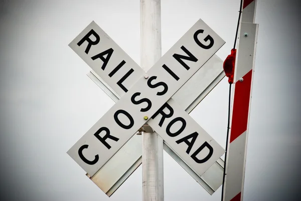 Vasúti átkelőhely jelzése — Stock Fotó