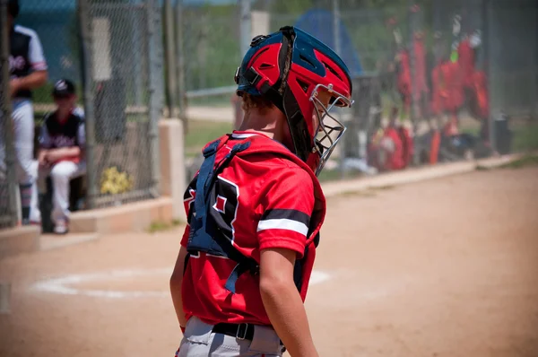 Gençlik beyzbol catcher — Stok fotoğraf