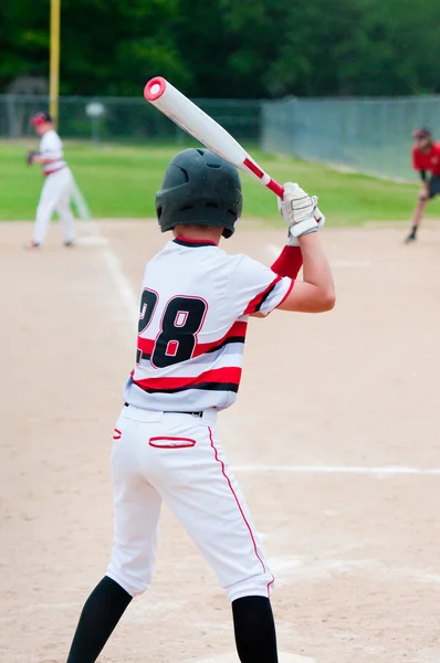 Baseball kid batting — Stock Photo, Image