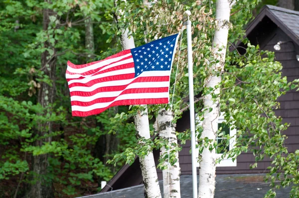An American flag out in the spring time — Stock Photo, Image