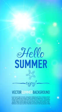 Mercek parlaması ile yaz arka plan.