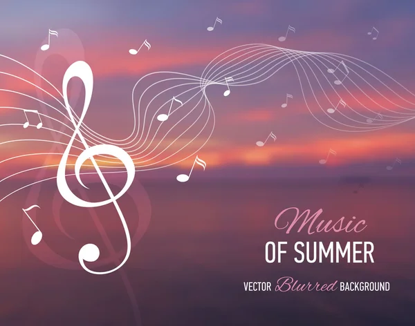 Banner musical con fondo borroso — Vector de stock