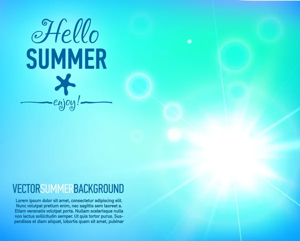 Summer background with lens flare. — Stock Vector