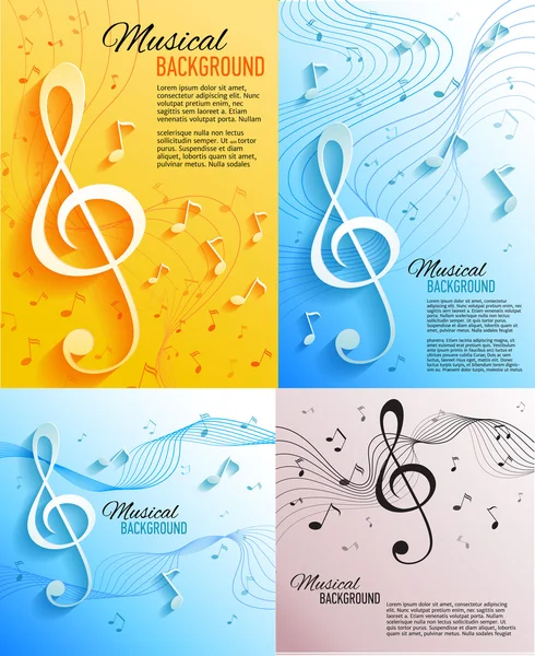 Set van muzikale banners. — Stockvector