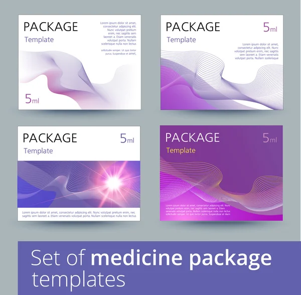 Set of medicine package templates. — Stock Vector