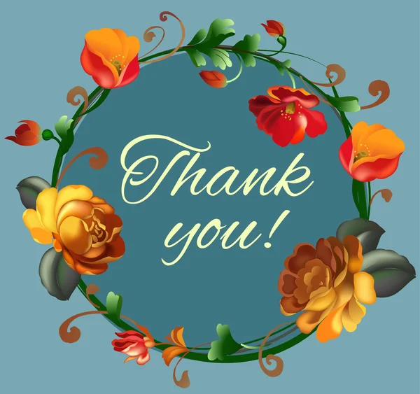 Teşekkür kartı güzel vintage çiçekli