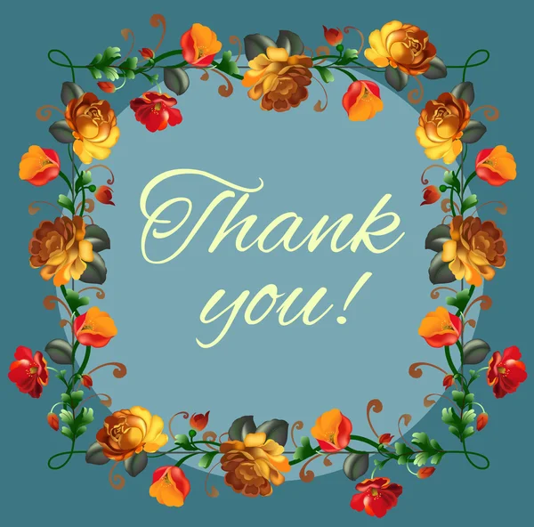 Teşekkür kartı güzel vintage çiçekli