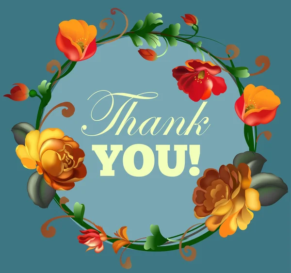 Teşekkür kartı güzel vintage çiçekli