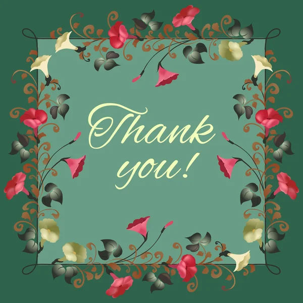 Teşekkür kartı güzel vintage çiçekli