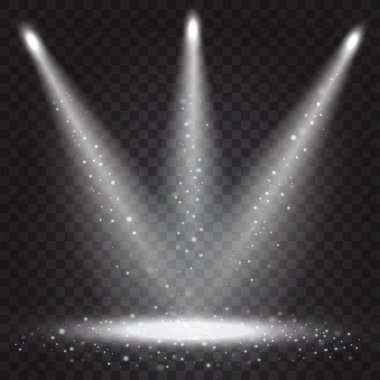 Saydam arka plan gerçekçi ışın ışıkları.