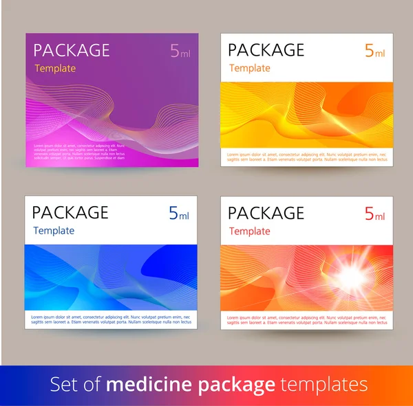 Conjunto de modelos de embalagem de medicamentos . — Vetor de Stock