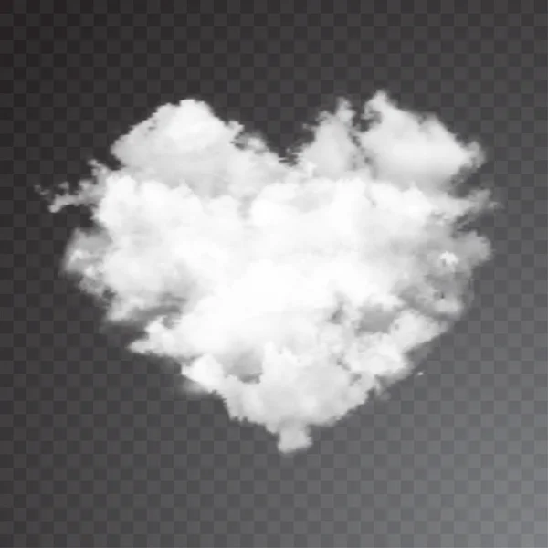 Gerçekçi vektör bulut kalp ile güneş.