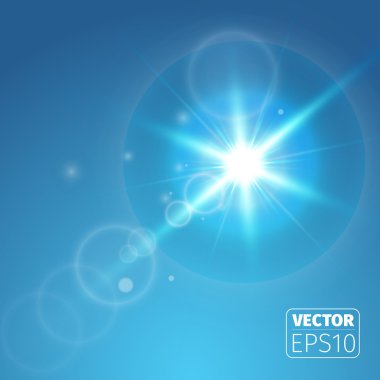 mavi gökyüzünde güneş.