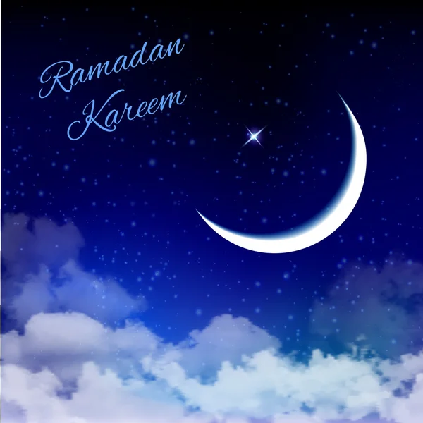 Тло віз Мубарак з місяць і зірки, Рамадан Карім. — стоковий вектор