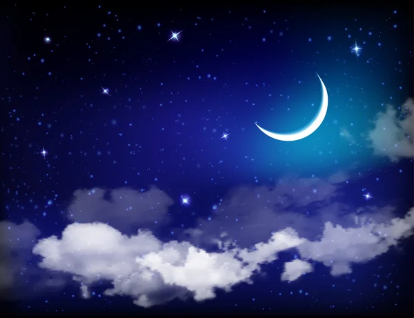 Eid Mubarak fondo con luna y estrellas, Ramadán Kareem . — Archivo Imágenes Vectoriales