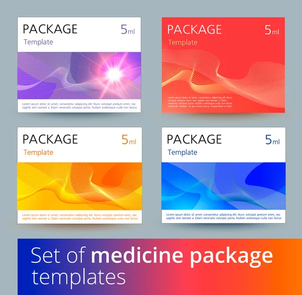 Set of medicine package templates. — Stock Vector