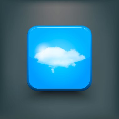 Güneşin ve bulutların modern gerçekçi simgesiyle.