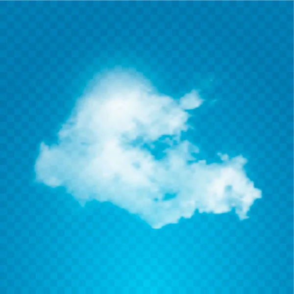 Nube realista sobre fondo transparente . — Vector de stock