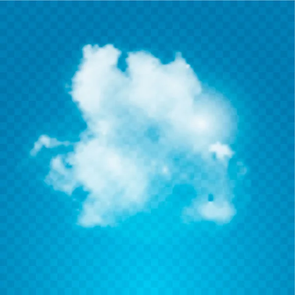 Cloud réaliste sur fond transparent . — Image vectorielle