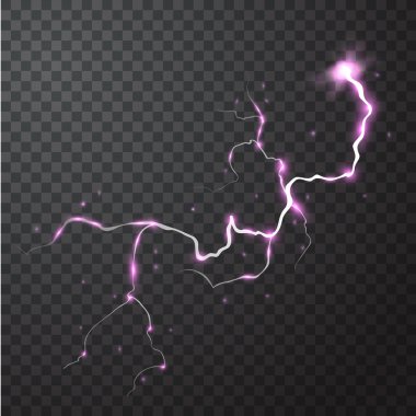 Fırtına gerçekçi öğeleri Lightning'ler renkli flaşlar ile kıvılcım siyah yarı şeffaf arka plan izole vektör çizim üzerinde