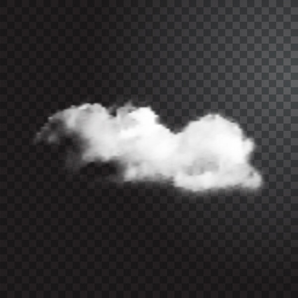 Realistic cloud on transparent background.